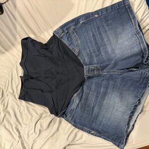 1822 Denim Dark Blue Jean maternity Shorts